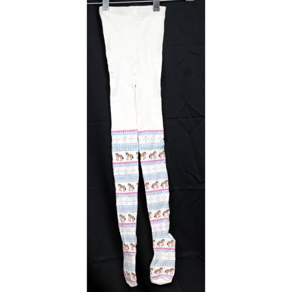 2006 Gymboree Park City Luxe Playful Pony Horse Tights sz 8-10 Girls Winter Warm - Picture 2 of 5
